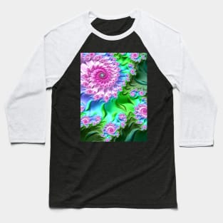 Floral spiral fractal garden Baseball T-Shirt